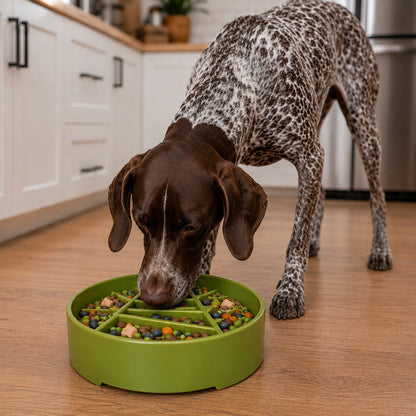 Pine Tree Christmas eBowl Deep Slow Feeder Dog Bowl for Enrichment | USA Made