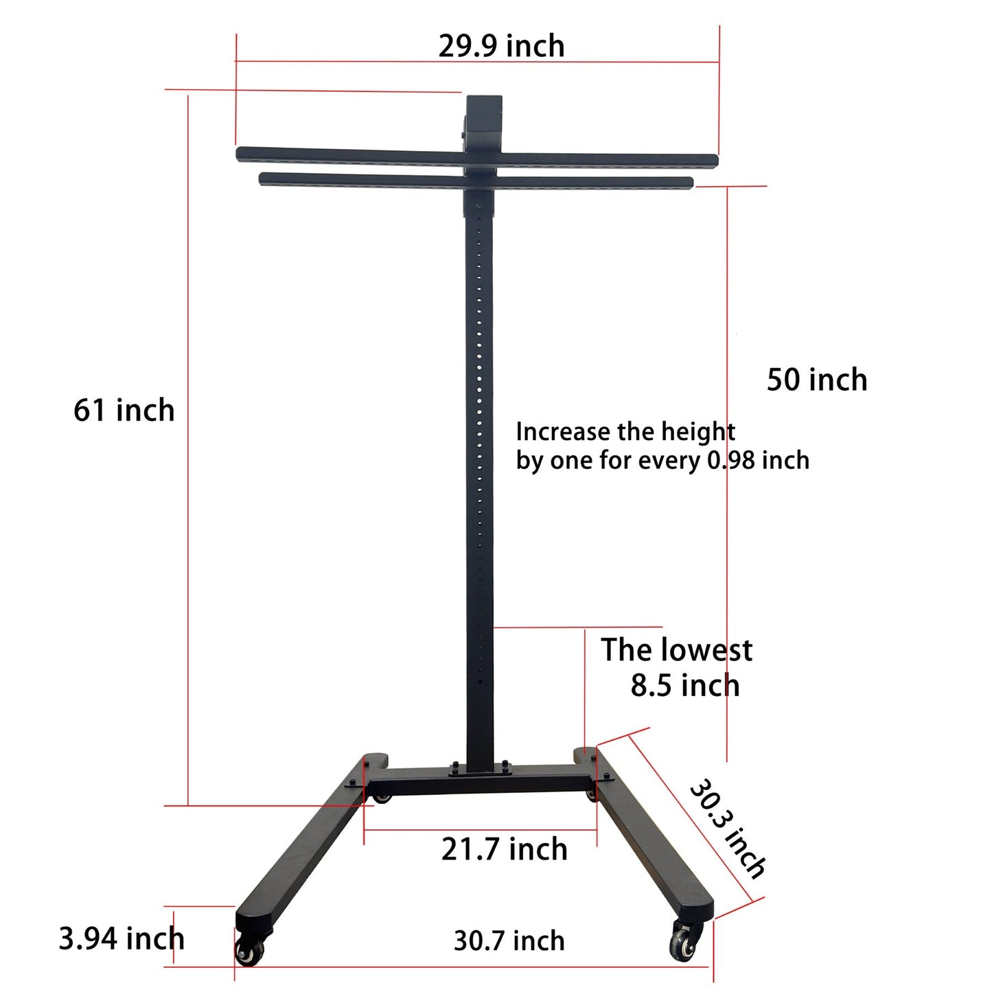 Horizontal  Rolling Stand for EXESAS Red Light Therapy Panels, Compatible only with EXESAS Panels. (Stand Only, Panel Sold Separately)