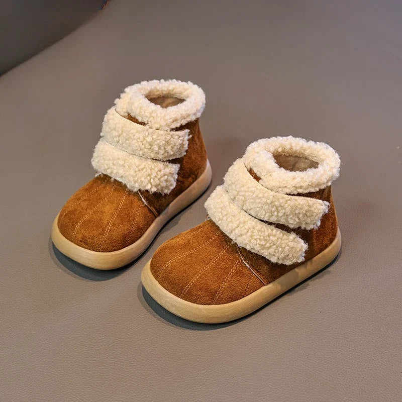 Children's Winter Boots for Girls New Warm Kids Fashion Plush Boots Ankle Versatile Outdoor Causal Toddlers Cotton Boots Soft