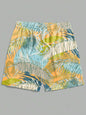 Men's Hawaiian Swim Trunks 3D Hawaiian Plant Pattern Beach Shorts Quick Dry Outdoor Leisure Sports Shorts Fashion Men's Shorts