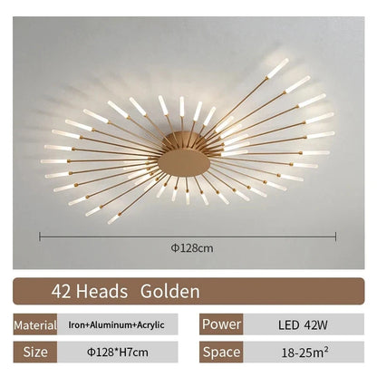 Living Room Light LED Ceiling Lamp Modern Indoor Lighting Acrylic Nordic Creative Fan-shaped Bedroom Fixture Home Decor Kid Room