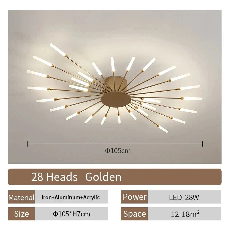 Living Room Light LED Ceiling Lamp Modern Indoor Lighting Acrylic Nordic Creative Fan-shaped Bedroom Fixture Home Decor Kid Room
