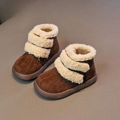 Children's Winter Boots for Girls New Warm Kids Fashion Plush Boots Ankle Versatile Outdoor Causal Toddlers Cotton Boots Soft
