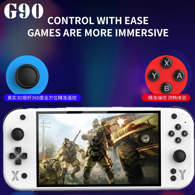 G90 Handheld Game Console – 7-inch 64GB Retro Arcade Gaming Device