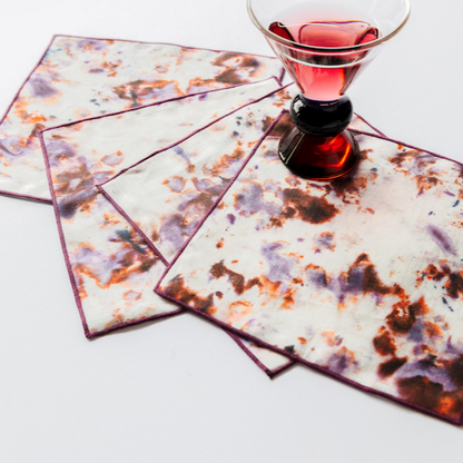 Rose Marble Linen Cocktail Napkins | Set of 4 | Goldie Home
