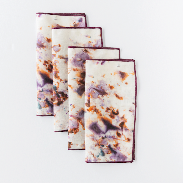 Rose Marble Linen Cocktail Napkins | Set of 4 | Goldie Home
