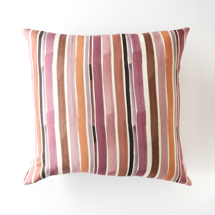 Lisbon Stripe Linen Throw Pillow | 20x20 | Goldie Home