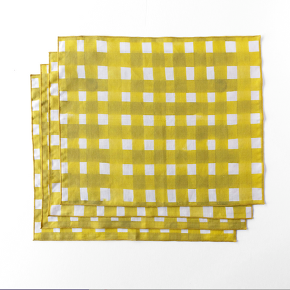 Yellow Cross-Hatch Linen Placemat | 15x18 | Goldie Home