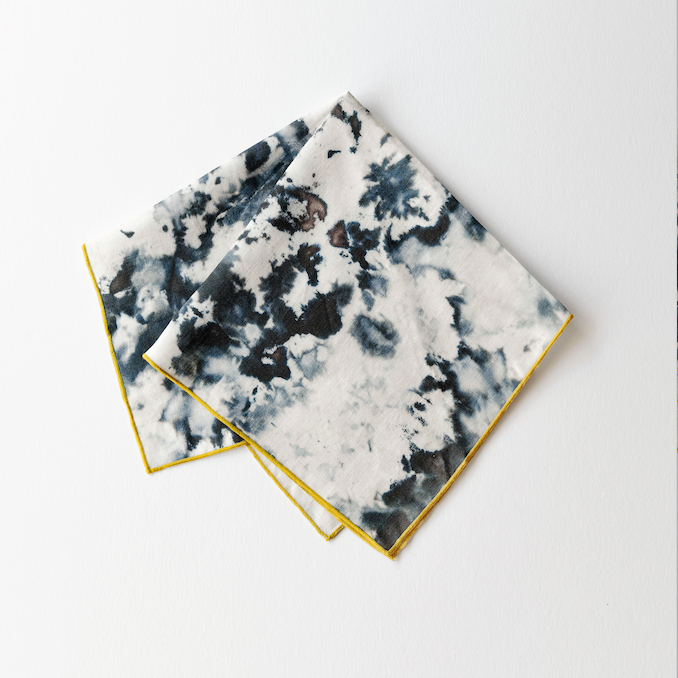 Grey Marble Linen Dinner Napkin | Goldie Home
