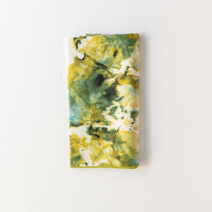 Green Marble Linen Dinner Napkin | Hand-Painted | Goldie Home