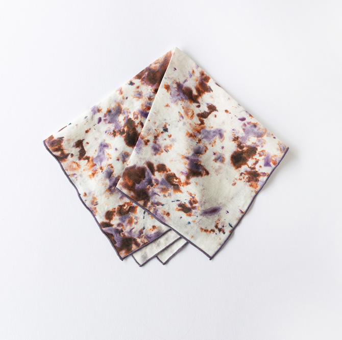 Rose Marble Linen Dinner Napkin | Hand-Painted | Goldie Home