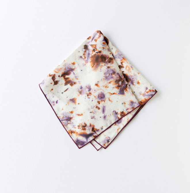 Rose Marble Linen Dinner Napkin | Hand-Painted | Goldie Home