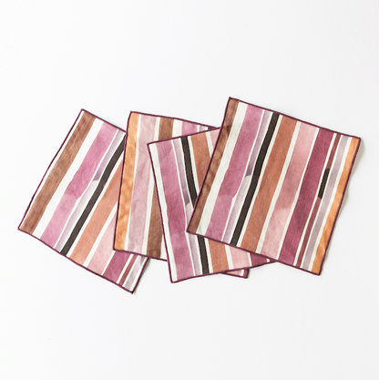 Lisbon Stripe Linen Cocktail Napkins | Set of 4 | Goldie Home
