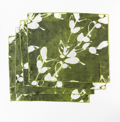 Porto Print Olive Linen Placemat | 15x18 | Goldie Home