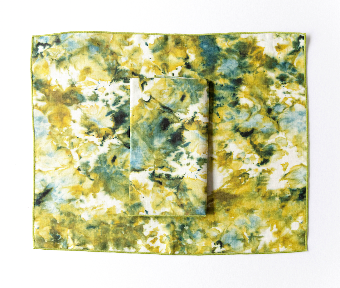 Green Marble Linen Placemat | 15x18 | Goldie Home