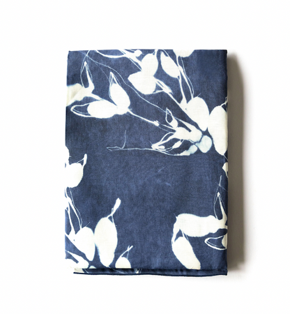 Porto Print Indigo Linen Tablecloth | Rectangle & Round | Goldie Home