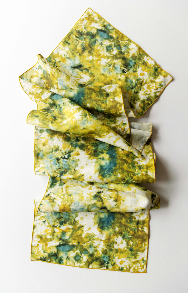 Green Marble Linen Table Runner | 16x90 | Goldie Home