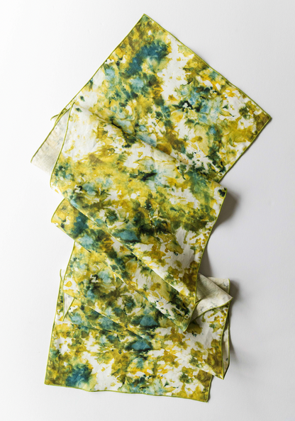 Green Marble Linen Table Runner | 16x90 | Goldie Home