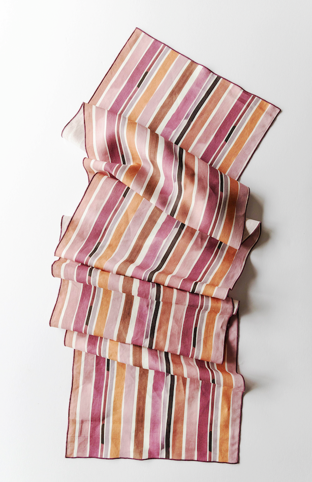 Lisbon Stripe Linen Table Runner | Hand-Painted | Goldie Home