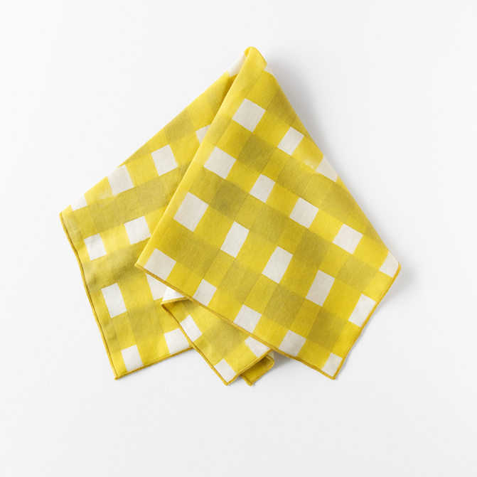 Yellow Cross-Hatch Linen Dinner Napkin | Artisan | Goldie Home