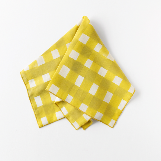 Yellow Cross-Hatch Linen Dinner Napkin | Artisan | Goldie Home