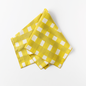 Yellow Cross-Hatch Linen Dinner Napkin | Artisan | Goldie Home