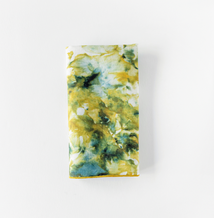 Green Marble Linen Dinner Napkin | Hand-Painted | Goldie Home