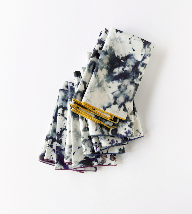 Grey Marble Linen Dinner Napkin | Goldie Home