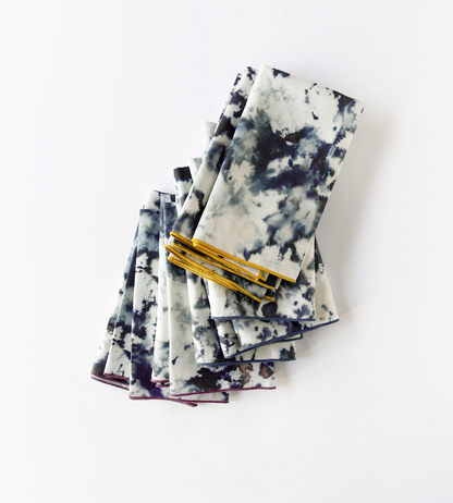 Grey Marble Linen Dinner Napkin | Goldie Home