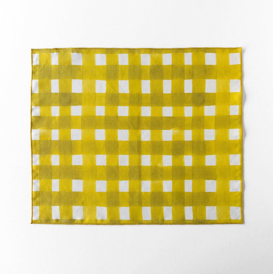 Yellow Cross-Hatch Linen Placemat | 15x18 | Goldie Home