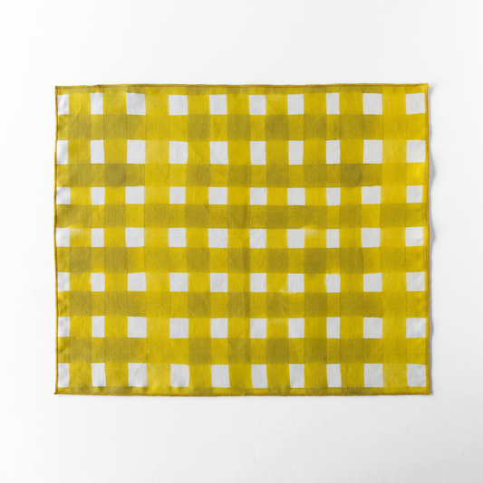 Yellow Cross-Hatch Linen Placemat | 15x18 | Goldie Home