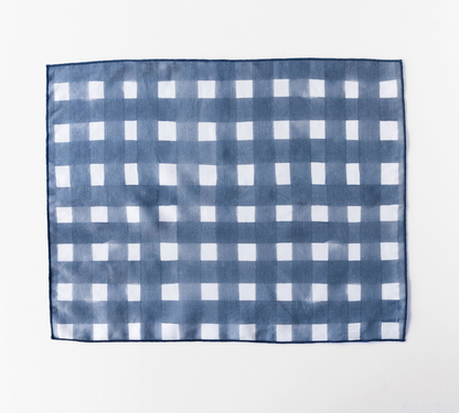 Blue Cross-Hatch Linen Placemat | 15x18 | Goldie Home