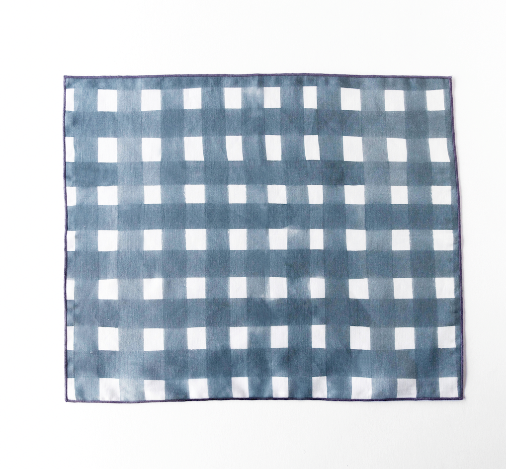 Blue Cross-Hatch Linen Placemat | 15x18 | Goldie Home