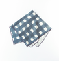 Blue Cross-Hatch Linen Dinner Napkin | Artisan | Goldie Home