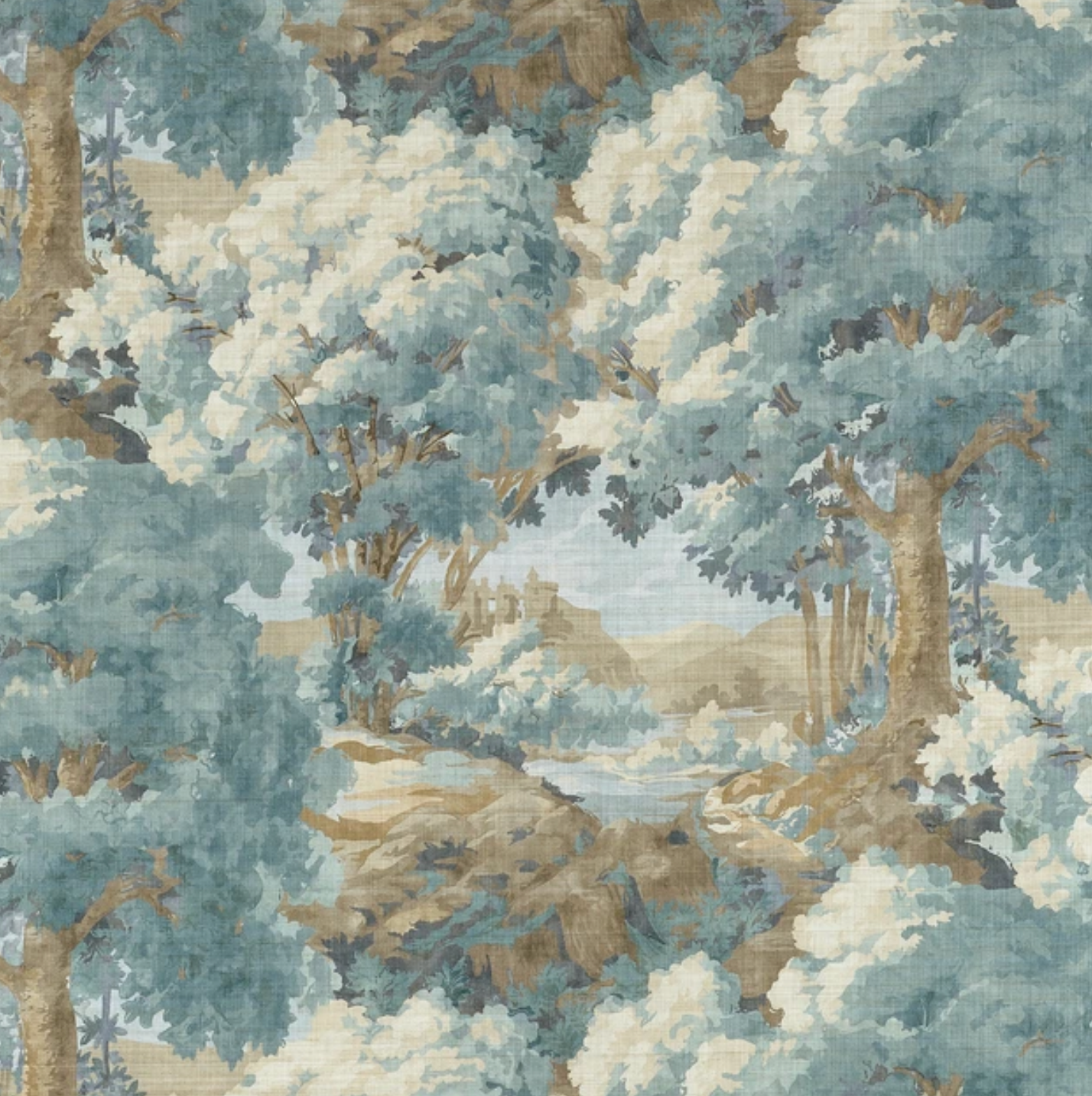 Woodland Clearing Pillow Cover in Spa Blue, Thibaut Pillows