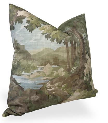 Woodland Clearing Pillow Cover in Green, Thibaut Pillows