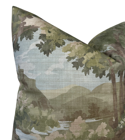 Woodland Clearing Pillow Cover in Green, Thibaut Pillows