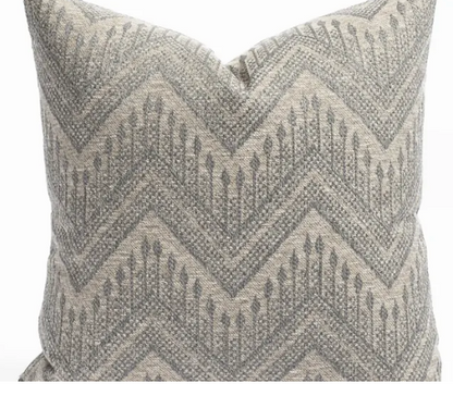 Mali Chevron Woven Pillow Cover in Slate