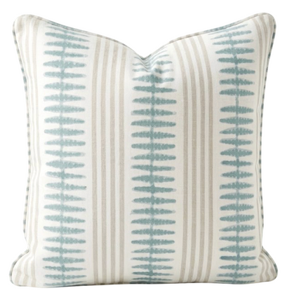 Indo Stripe Pillow Cover in Seaglass, Thibaut Pillows