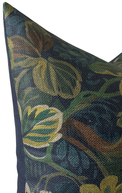 Night Garden Pillow Cover in Midnight Blue, Thibaut Pillows