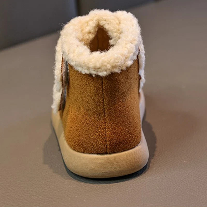 Children's Winter Boots for Girls New Warm Kids Fashion Plush Boots Ankle Versatile Outdoor Causal Toddlers Cotton Boots Soft