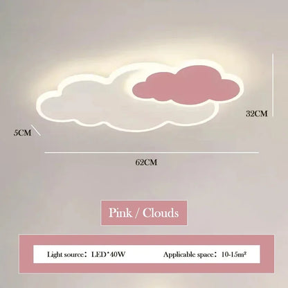 AuroraRealm Children's Bedroom LED Ceiling Lamp Creative White Cloud Boy Girl Study Fixture Lustre Home Decor Living Room Lights