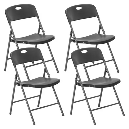 2/4/6 Pack White Plastic Folding Chairs Heavy Duty Metal Frame Indoor Outdoor