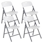 2/4/6 Pack White Plastic Folding Chairs Heavy Duty Metal Frame Indoor Outdoor