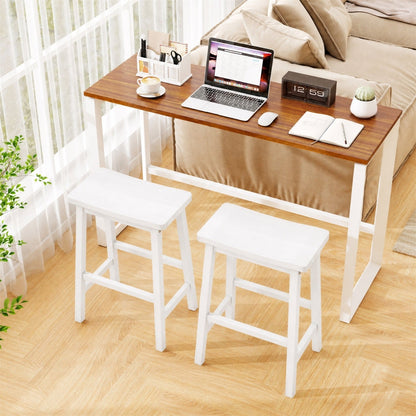 Saddle-Seat Counter Height Stools Set of 2 with Footrests
