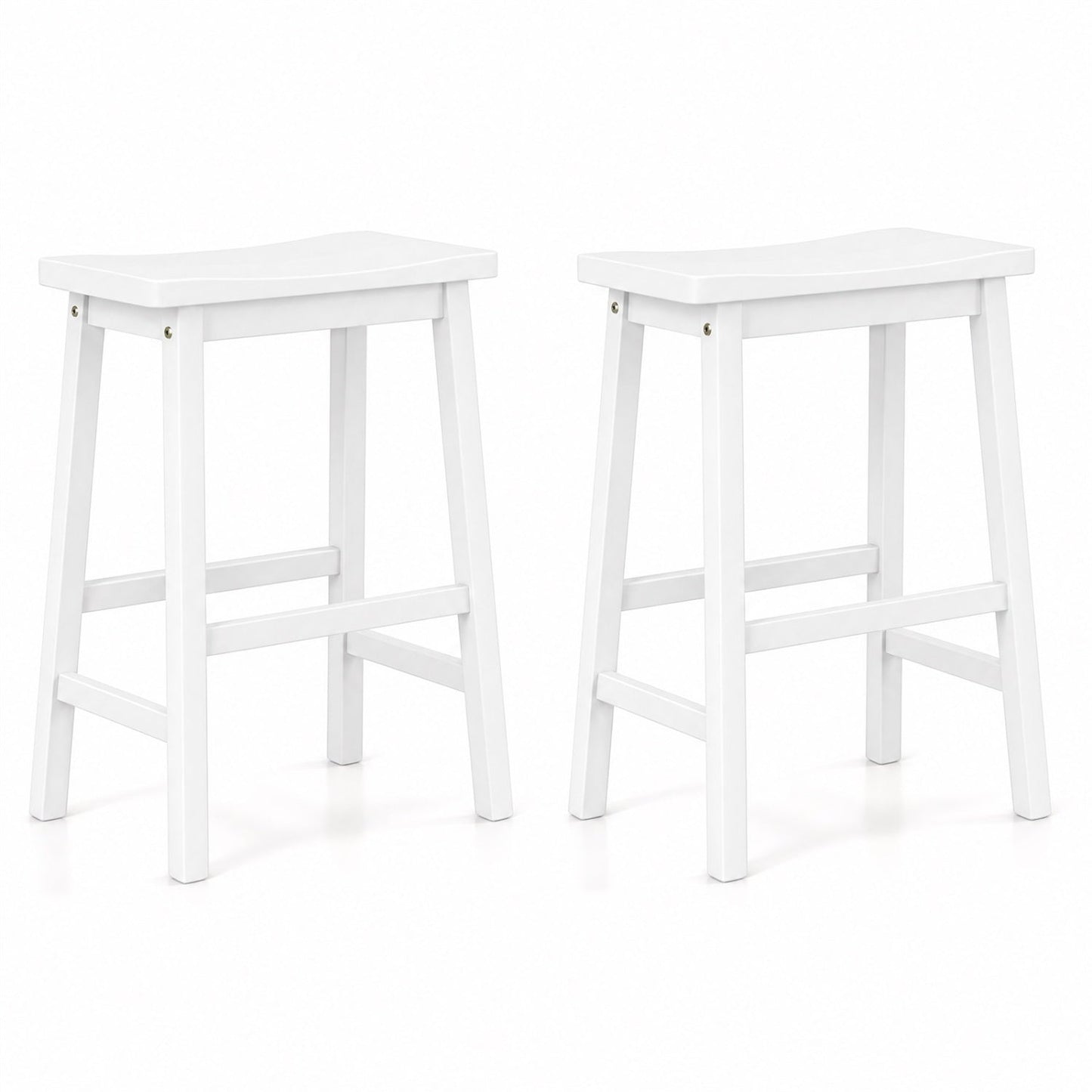 Saddle-Seat Counter Height Stools Set of 2 with Footrests
