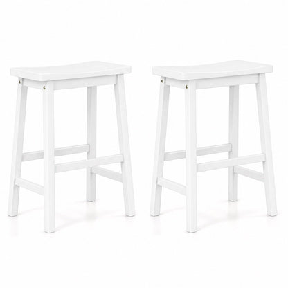 Saddle-Seat Counter Height Stools Set of 2 with Footrests