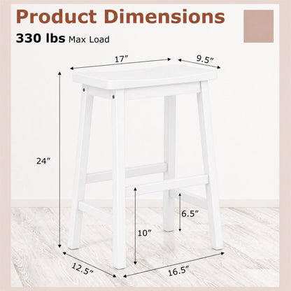 Saddle-Seat Counter Height Stools Set of 2 with Footrests