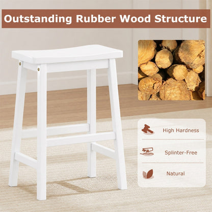 Saddle-Seat Counter Height Stools Set of 2 with Footrests