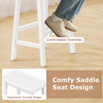 Saddle-Seat Counter Height Stools Set of 2 with Footrests
